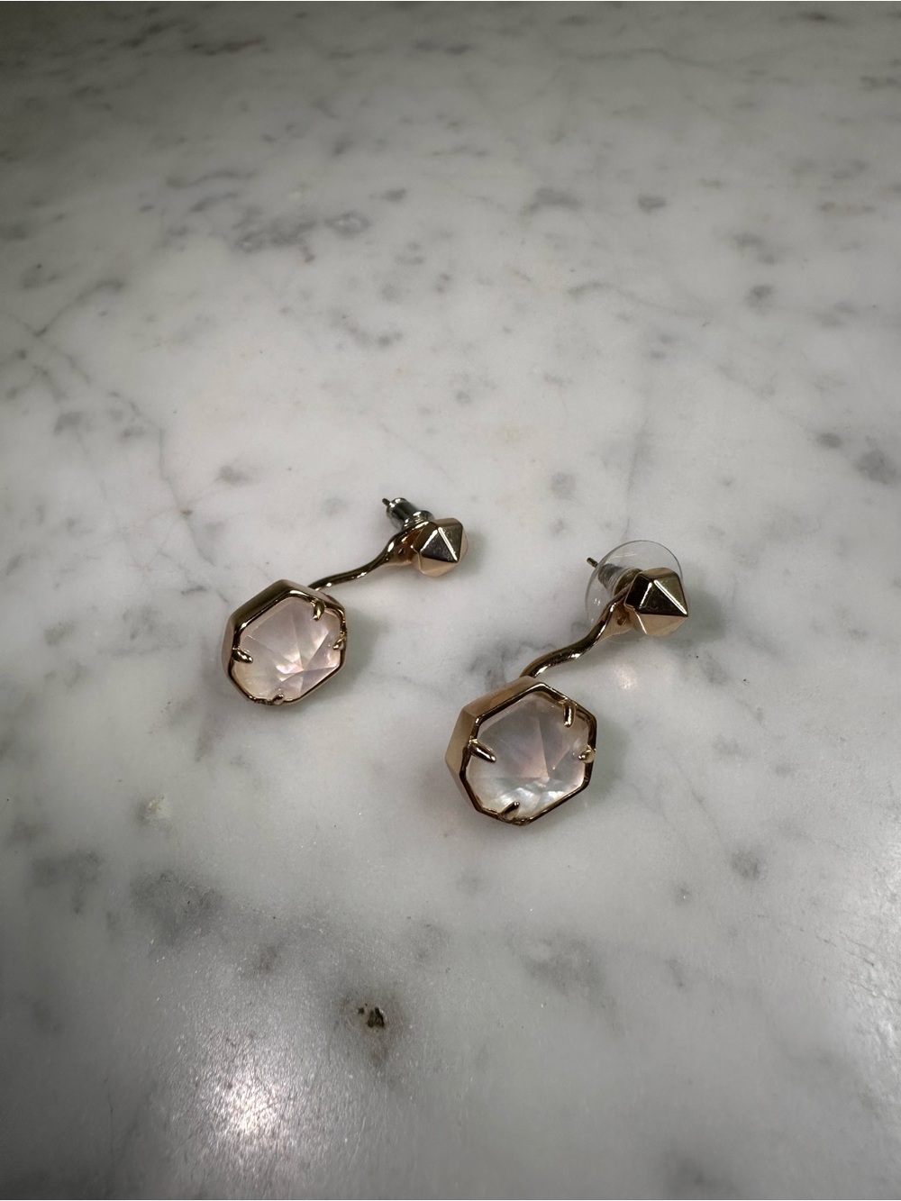 Kendra Scott Iridescent Gold Front Back Drop Earrings